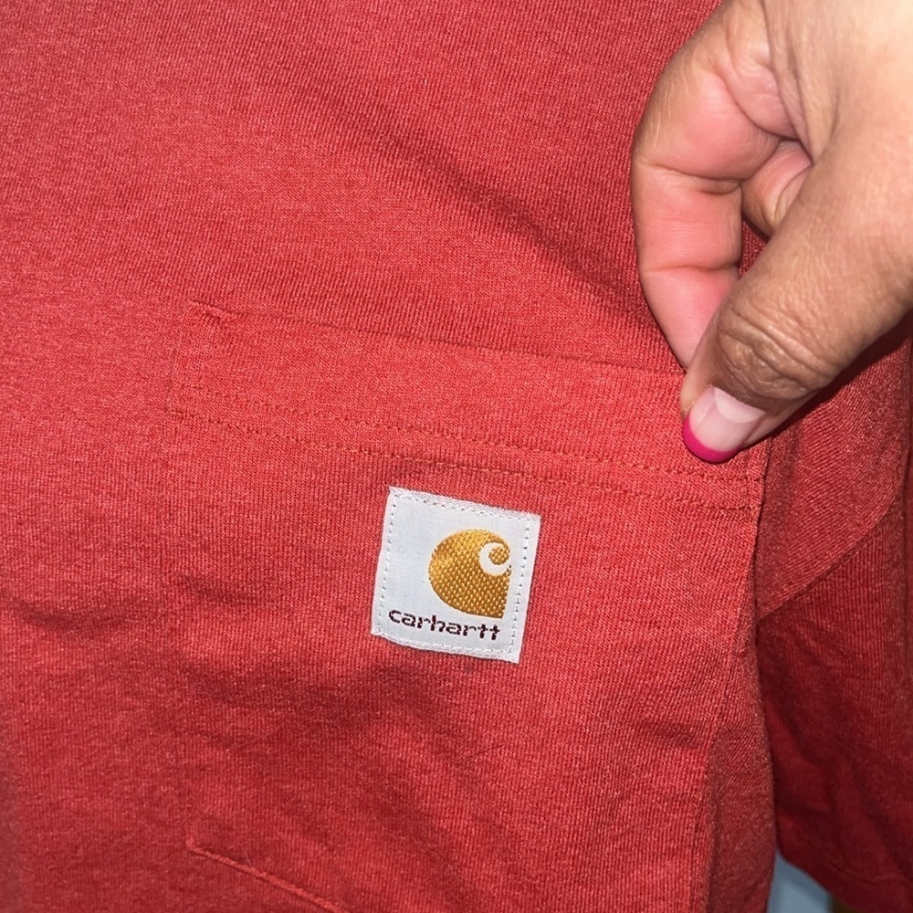 CARHARTT MENS LOOSE FIT HEAVYWEIGHT SHORT-SLEEVE POCKET T-SHIRT CUT OFF - Picture 3 of 5